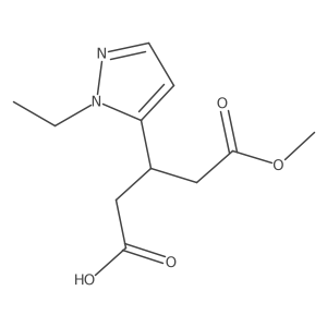 3-(1-ethyl-1H-pyrazol-5-yl)-5-methoxy-5-oxopentanoic acid结构式