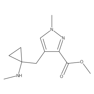 methyl 1-methyl-4-{[1-(methylamino)cyclopropyl]methyl}-1H-pyrazole-3-carboxylate结构式