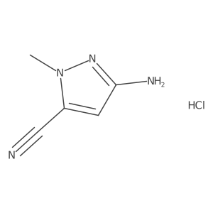 3-Amino-1-methyl-1H-pyrazole-5-carbonitrile hydrochloride结构式