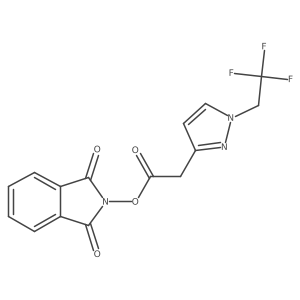 1,3-dioxo-2,3-dihydro-1H-isoindol-2-yl 2-[1-(2,2,2-trifluoroethyl)-1H-pyrazol-3-yl]acetate结构式
