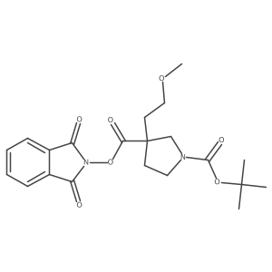 1-tert-butyl 3-(1,3-dioxo-2,3-dihydro-1H-isoindol-2-yl) 3-(2-methoxyethyl)pyrrolidine-1,3-dicarboxylate结构式
