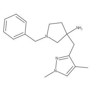 3-Pyrrolidinamine, 3-[(1,4-dimethyl-1H-pyrazol-3-yl)methyl]-1-(phenylmethyl)-结构式