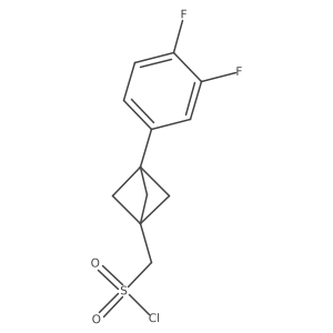 [3-(3,4-Difluorophenyl)-1-bicyclo[1.1.1]pentanyl]methanesulfonyl chloride结构式