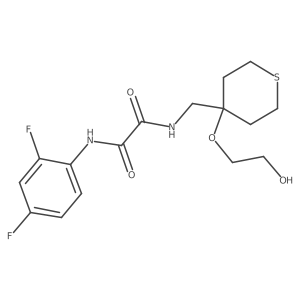 N1-(2,4-difluorophenyl)-N2-((4-(2-hydroxyethoxy)tetrahydro-2H-thiopyran-4-yl)methyl)oxalamide结构式