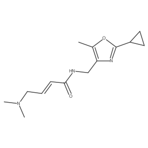 (E)-N-[(2-Cyclopropyl-5-methyl-1,3-oxazol-4-yl)methyl]-4-(dimethylamino)but-2-enamide结构式