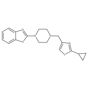 2-[4-[(2-Cyclopropyl-1,3-thiazol-4-yl)methyl]piperazin-1-yl]-1,3-benzoxazole Structure