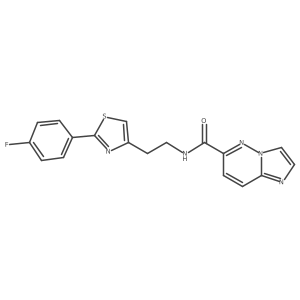 N-{2-[2-(4-fluorophenyl)-1,3-thiazol-4-yl]ethyl}imidazo[1,2-b]pyridazine-6-carboxamide结构式