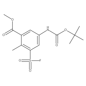 Methyl 5-{[(tert-butoxy)carbonyl]amino}-3-(fluorosulfonyl)-2-methylbenzoate Structure