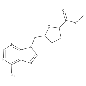 rac-methyl (2R,5S)-5-[(6-amino-9H-purin-9-yl)methyl]oxolane-2-carboxylate Structure