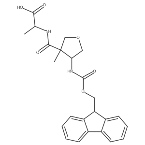 (2R)-2-{[4-({[(9H-fluoren-9-yl)methoxy]carbonyl}amino)-3-methyloxolan-3-yl]formamido}propanoic acid结构式