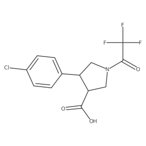 rac-(3R,4S)-4-(4-chlorophenyl)-1-(2,2,2-trifluoroacetyl)pyrrolidine-3-carboxylic acid Structure
