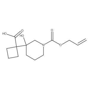 1-{3-Hydroxy-1-[(prop-2-en-1-yloxy)carbonyl]piperidin-3-yl}cyclobutane-1-carboxylic acid结构式