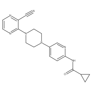 N-{5-[4-(3-cyanopyrazin-2-yl)piperazin-1-yl]pyridin-2-yl}cyclopropanecarboxamide结构式