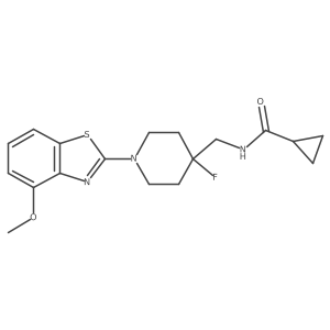 N-{[4-fluoro-1-(4-methoxy-1,3-benzothiazol-2-yl)piperidin-4-yl]methyl}cyclopropanecarboxamide结构式