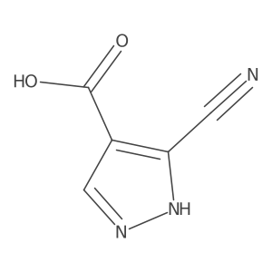 1H-Pyrazole-4-carboxylic acid, 3-cyano-结构式