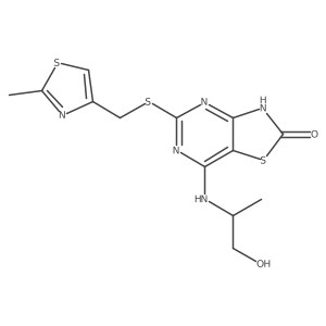 7-[[(1r)-2-Hydroxy-1-methylethyl]amino]-5-[[(2-methyl-4-thiazolyl)methyl]thio]thiazolo[4,5-d]pyrimidin-2(3h)-one结构式