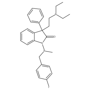 3-[2-(Diethylamino)ethyl]-1-[(4-fluorobenzyl)(methyl)amino]-3-phenyl-1,3-dihydro-2H-indol-2-one Structure