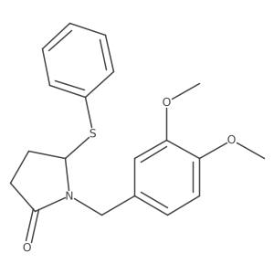 1-[(3,4-Dimethoxyphenyl)methyl]-5-(phenylthio)-2-pyrrolidinone结构式