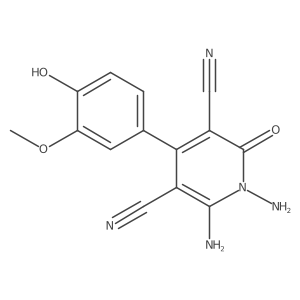 1,6-Diamino-4-(4-hydroxy-3-methoxyphenyl)-2-oxo-1,2-dihydropyridine-3,5-dicarbonitrile结构式