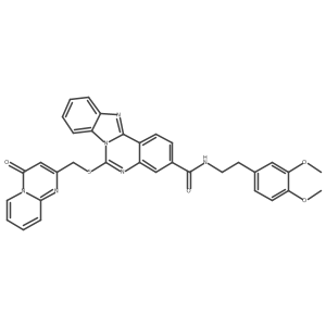 N-(3,4-dimethoxyphenethyl)-6-(((4-oxo-4H-pyrido[1,2-a]pyrimidin-2-yl)methyl)thio)benzo[4,5]imidazo[1,2-c]quinazoline-3-carboxamide结构式