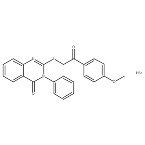 2-((2-(4-methoxyphenyl)-2-oxoethyl)thio)-3-phenylquinazolin-4(3H)-one hydrobromide结构式