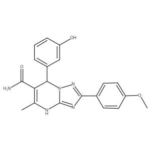 7-(3-Hydroxyphenyl)-2-(4-methoxyphenyl)-5-methyl-4,7-dihydro-[1,2,4]triazolo[1,5-a]pyrimidine-6-carboxamide结构式