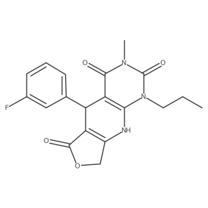 8-(3-Fluorophenyl)-11-methyl-13-propyl-5-oxa-2,11,13-triazatricyclo[7.4.0.0^{3,7}]trideca-1(9),3(7)-diene-6,10,12-trione结构式