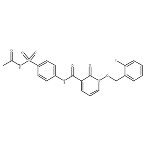 N-(4-(N-acetylsulfamoyl)phenyl)-1-((2-fluorobenzyl)oxy)-2-oxo-1,2-dihydropyridine-3-carboxamide Structure