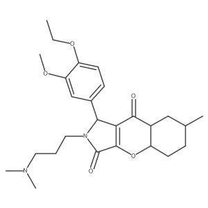 2-[3-(dimethylamino)propyl]-1-(4-ethoxy-3-methoxyphenyl)-7-methyl-4a,5,6,7,8,8a-hexahydro-1H-chromeno[2,3-c]pyrrole-3,9-dione Structure