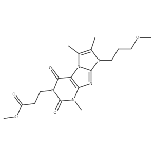 methyl 3-(8-(3-methoxypropyl)-1,6,7-trimethyl-2,4-dioxo-1H-imidazo[2,1-f]purin-3(2H,4H,8H)-yl)propanoate结构式