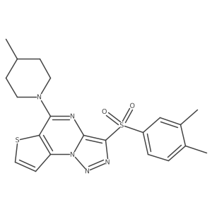 3-((3,4-Dimethylphenyl)sulfonyl)-5-(4-methylpiperidin-1-yl)thieno[2,3-e][1,2,3]triazolo[1,5-a]pyrimidine结构式