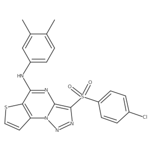 3-[(4-chlorophenyl)sulfonyl]-N-(3,4-dimethylphenyl)thieno[2,3-e][1,2,3]triazolo[1,5-a]pyrimidin-5-amine Structure