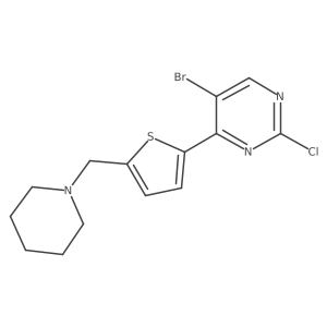 5-Bromo-2-chloro-4-(5-(piperidin-1-ylmethyl)thiophen-2-yl)pyrimidine Structure
