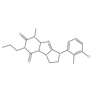 6-(3-Chloro-2-methylphenyl)-4-methyl-2-propyl-4a,7,8,9a-tetrahydropurino[7,8-a]imidazole-1,3-dione结构式