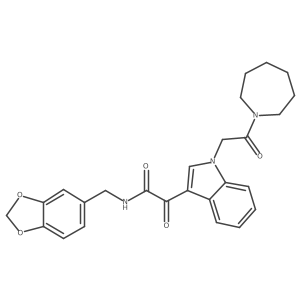 2-(1-(2-(azepan-1-yl)-2-oxoethyl)-1H-indol-3-yl)-N-(benzo[d][1,3]dioxol-5-ylmethyl)-2-oxoacetamide结构式