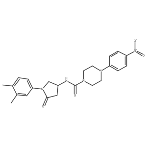 N-[1-(3,4-dimethylphenyl)-5-oxopyrrolidin-3-yl]-4-(4-nitrophenyl)piperazine-1-carboxamide Structure
