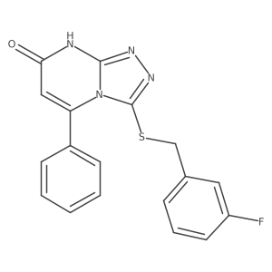 3-((3-fluorobenzyl)thio)-5-phenyl-[1,2,4]triazolo[4,3-a]pyrimidin-7(8H)-one结构式