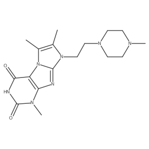 1,6,7-trimethyl-8-(2-(4-methylpiperazin-1-yl)ethyl)-1H-imidazo[2,1-f]purine-2,4(3H,8H)-dione结构式