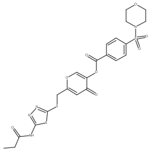 4-oxo-6-(((5-propionamido-1,3,4-thiadiazol-2-yl)thio)methyl)-4H-pyran-3-yl 4-(morpholinosulfonyl)benzoate结构式