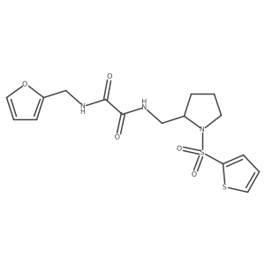 N1-(furan-2-ylmethyl)-N2-((1-(thiophen-2-ylsulfonyl)pyrrolidin-2-yl)methyl)oxalamide结构式