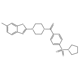 (4-(6-Methylbenzo[d]thiazol-2-yl)piperazin-1-yl)(4-(pyrrolidin-1-ylsulfonyl)phenyl)methanone结构式