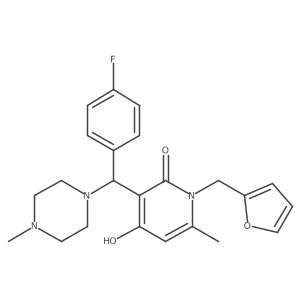 3-((4-fluorophenyl)(4-methylpiperazin-1-yl)methyl)-1-(furan-2-ylmethyl)-4-hydroxy-6-methylpyridin-2(1H)-one Structure