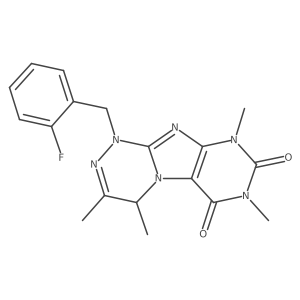 1-(2-fluorobenzyl)-3,4,7,9-tetramethyl-7,9-dihydro-[1,2,4]triazino[3,4-f]purine-6,8(1H,4H)-dione Structure