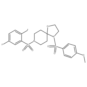 8-((2,5-Difluorophenyl)sulfonyl)-4-((4-methoxyphenyl)sulfonyl)-1-oxa-4,8-diazaspiro[4.5]decane结构式