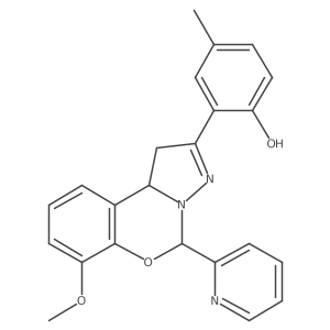 2-(7-methoxy-5-(pyridin-2-yl)-5,10b-dihydro-1H-benzo[e]pyrazolo[1,5-c][1,3]oxazin-2-yl)-4-methylphenol Structure