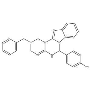 6-(4-chlorophenyl)-2-(pyridin-2-ylmethyl)-2,3,4,6-tetrahydro-1H-[1,3,5]triazino[1',2':3,4][1,3,5]triazino[1,2-a]benzimidazole Structure