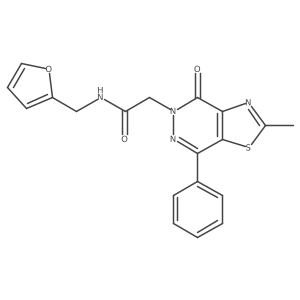 N-(furan-2-ylmethyl)-2-(2-methyl-4-oxo-7-phenylthiazolo[4,5-d]pyridazin-5(4H)-yl)acetamide结构式