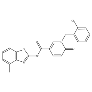 1-(2-chlorobenzyl)-N-(4-methylbenzo[d]thiazol-2-yl)-6-oxo-1,6-dihydropyridine-3-carboxamide结构式