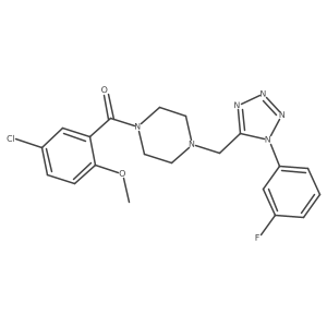 (5-chloro-2-methoxyphenyl)(4-((1-(3-fluorophenyl)-1H-tetrazol-5-yl)methyl)piperazin-1-yl)methanone Structure