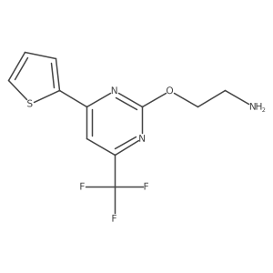 2-{[4-(Thiophen-2-yl)-6-(trifluoromethyl)pyrimidin-2-yl]oxy}ethan-1-amine结构式